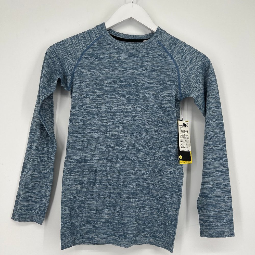 Zella Girls' Kids Sporty Long Sleeve T-Shirt Heather Blue Size M (8/10) NWT